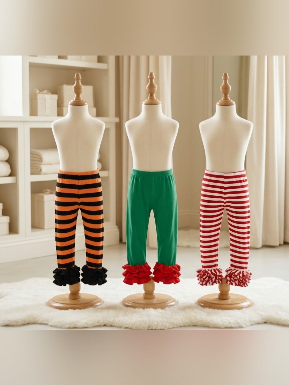 Bundle of Ruffle Leggings – Holiday Colors 18M